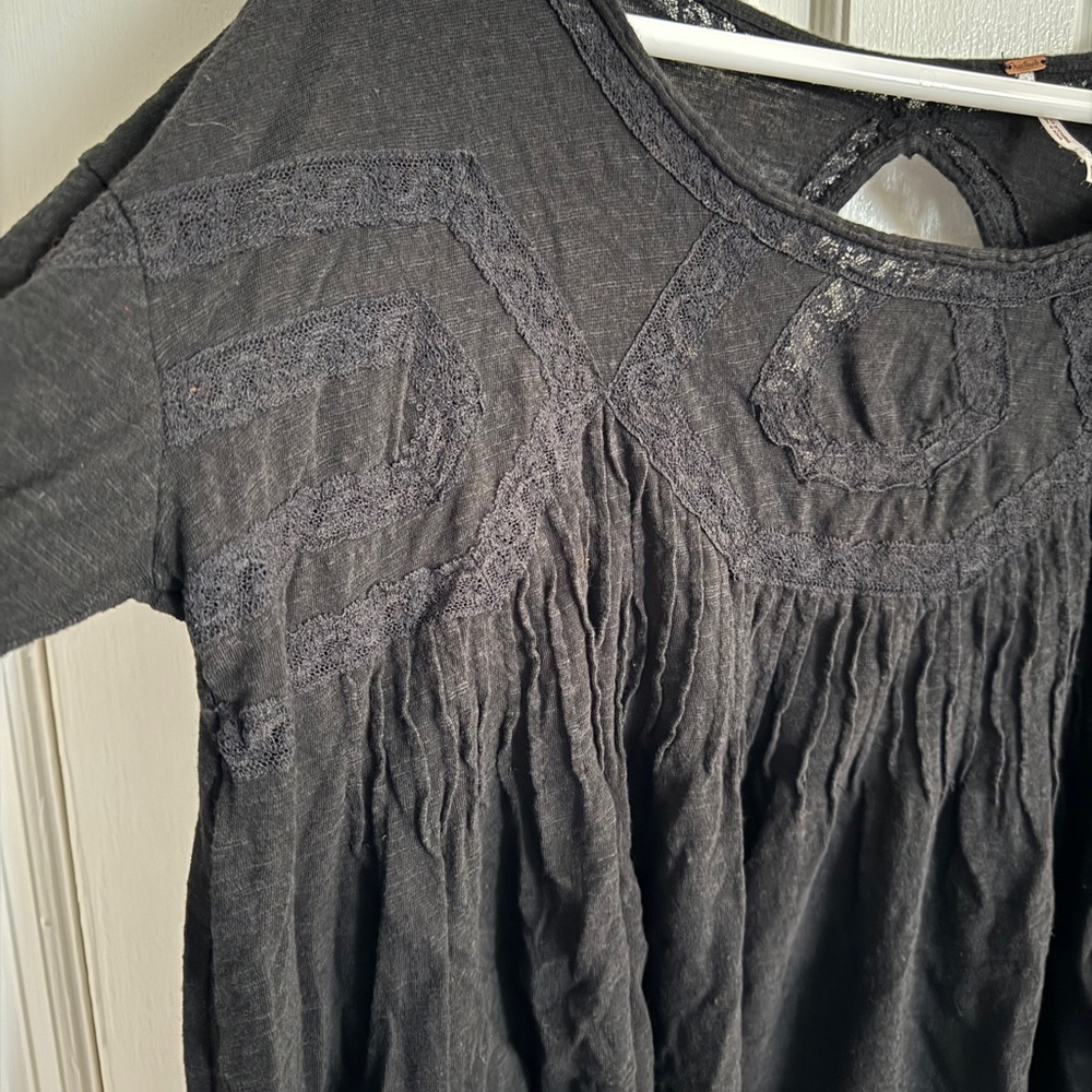 Free People Black Boho Top - Picture 2 of 4